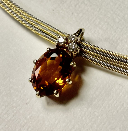 Citrin Madeira Anhänger oval Brill.0,09